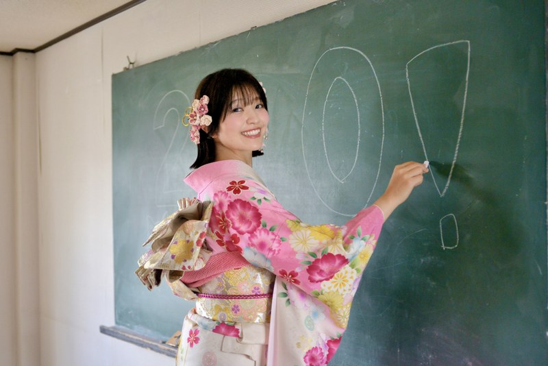 成人式前撮り 黒板撮影